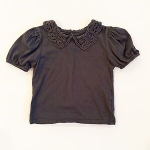 H&M 5T Crochet Collar Short Sleeve Top